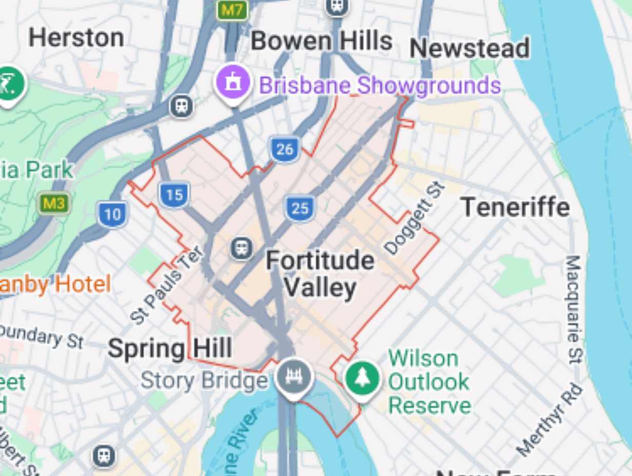Fortitude Valley Map