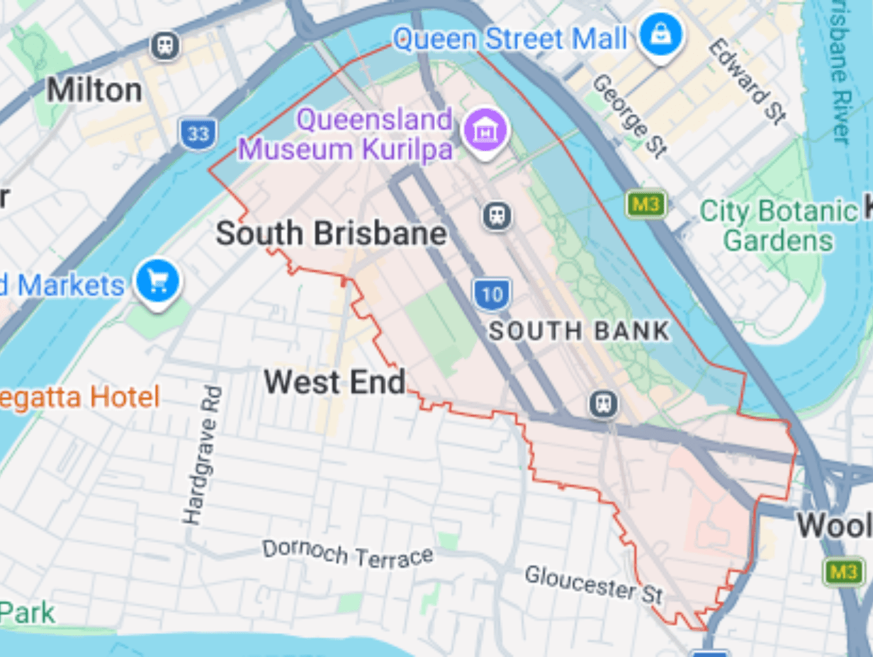 South Brisbane Map